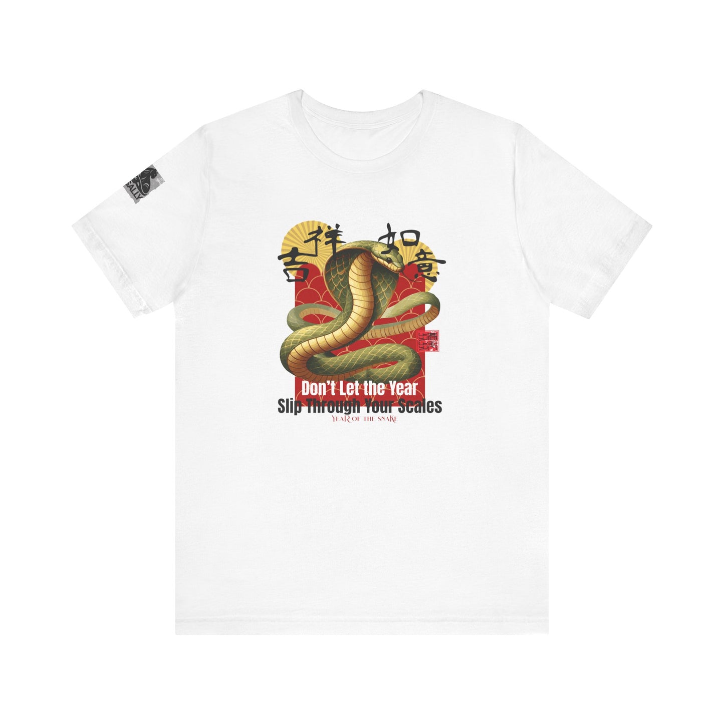 Don’t Let the Year Slip – Reflective Snake Design No.1 White T-Shirt