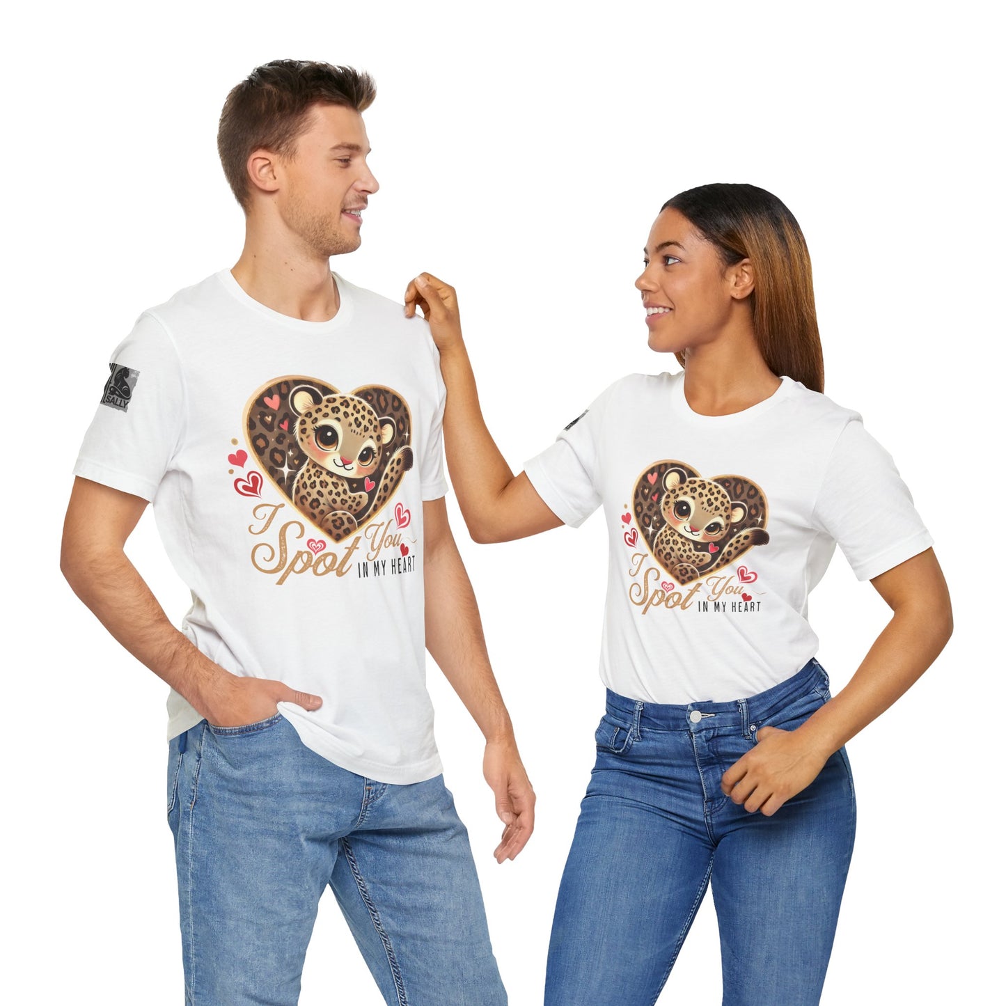 I Spot You in My Heart – Cute Leopard Valentine's White T-Shirt