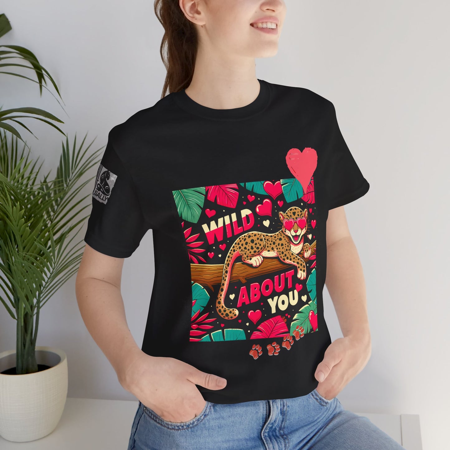 Wild About You – Romantic Leopard Print Black T-Shirt