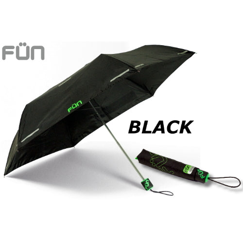 FUNBRELLA Lightweight Umbrella Anti-water umbrella with Reflective strip Folding umbrella Designer brand umbrella(Black)