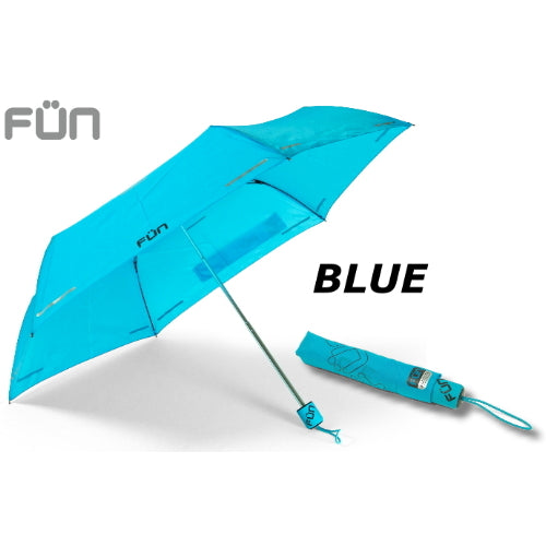 FUNBRELLA Lightweight Umbrella Anti-water umbrella with Reflective strip Folding umbrella Designer brand umbrella(Blue)