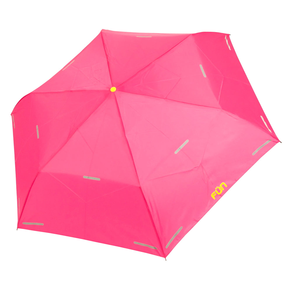 FUNBRELLA Lightweight Umbrella Anti-water umbrella with Reflective strip Folding umbrella Designer brand umbrella(Pink)