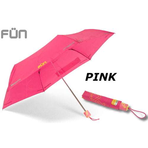 FUNBRELLA Lightweight Umbrella Anti-water umbrella with Reflective strip Folding umbrella Designer brand umbrella(Pink)