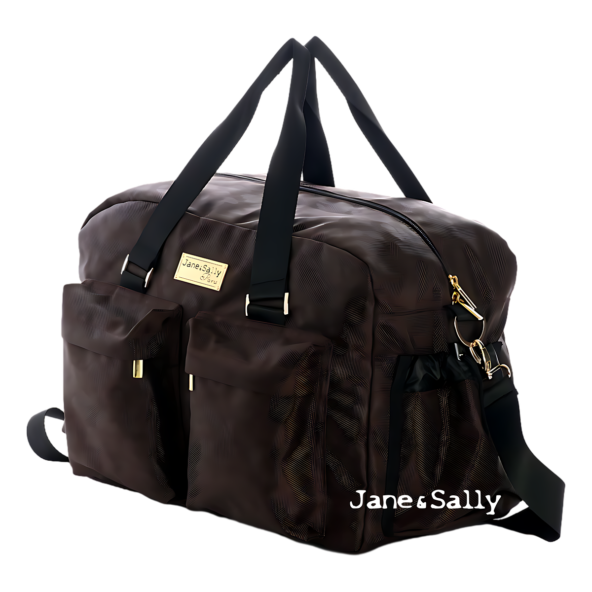 (JaneSally)Minimalist Style Nylon Waterproof Travel Bag Handbag Shoulder Bag With Detachable Strap Cross Body Bag(Brown Leopard)