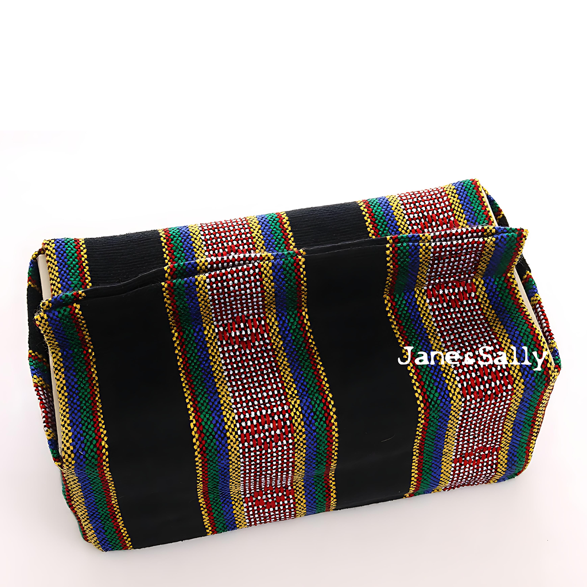 (JaneSally)Knitted Fabric Taiwanese Indigenous Pattern The AMIS Tribe Pattern Tissue Box Cover(Black)