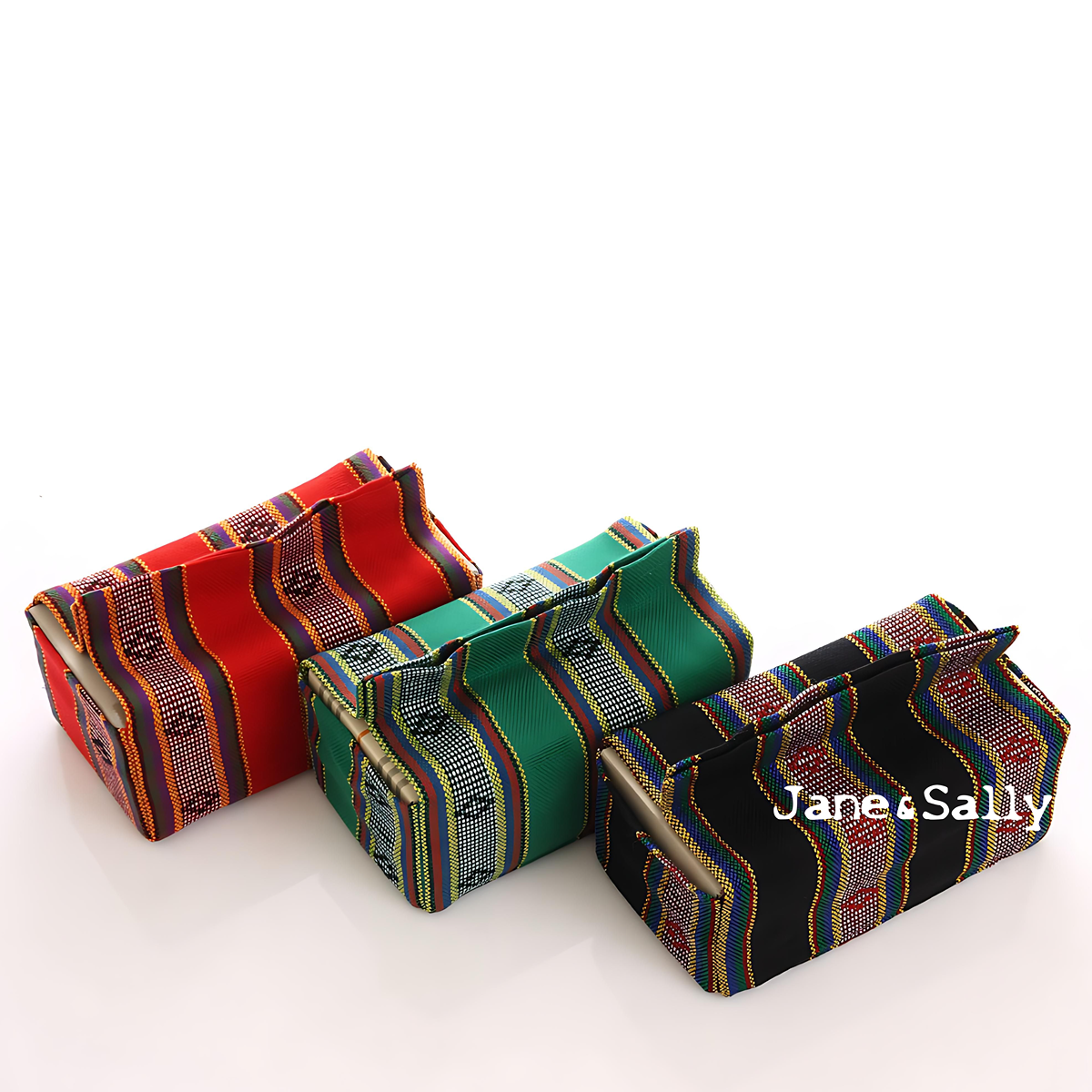 (JaneSally)Knitted Fabric Taiwanese Indigenous Pattern The AMIS Tribe Pattern Tissue Box Cover(Red)