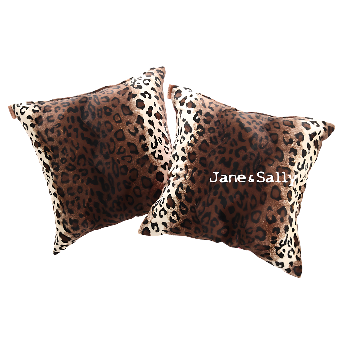 (JaneSally)Suede Patchwork With Polyester Fluff Fabric Double-Side Pillowcase Cushion Cover(Brown Leopard Print)