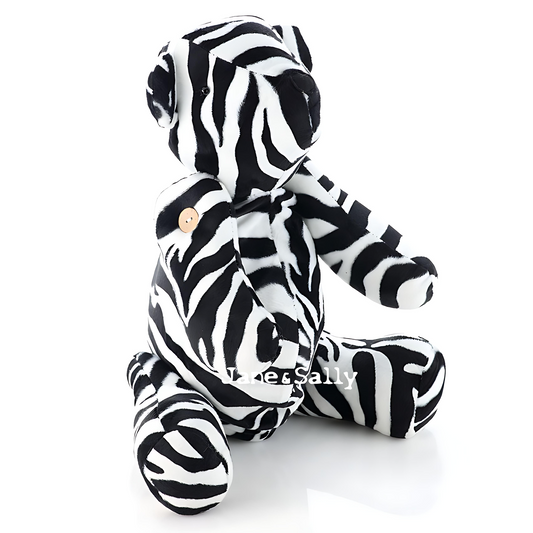 (JaneSally)Bear Modeling Polyester Fluff Fabric Two Way Three-Dimensional Pillow(Including Blanket)-Zebra