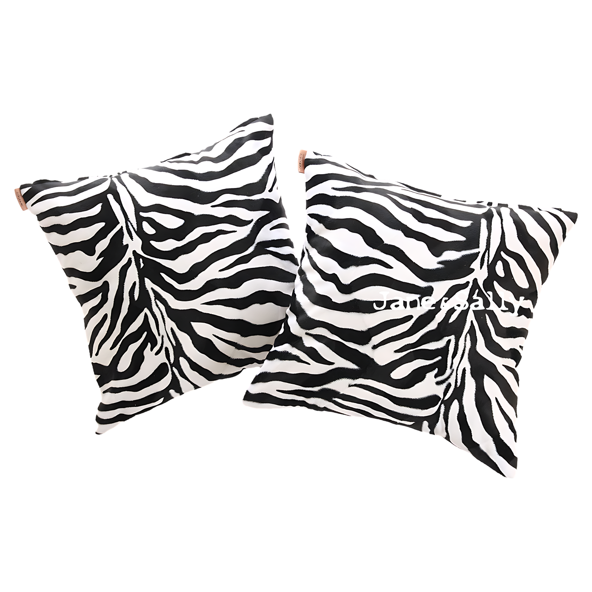 (JaneSally)Suede Patchwork With Polyester Fluff Fabric Double-Side Pillowcase Cushion Cover(Zebra Pattern)