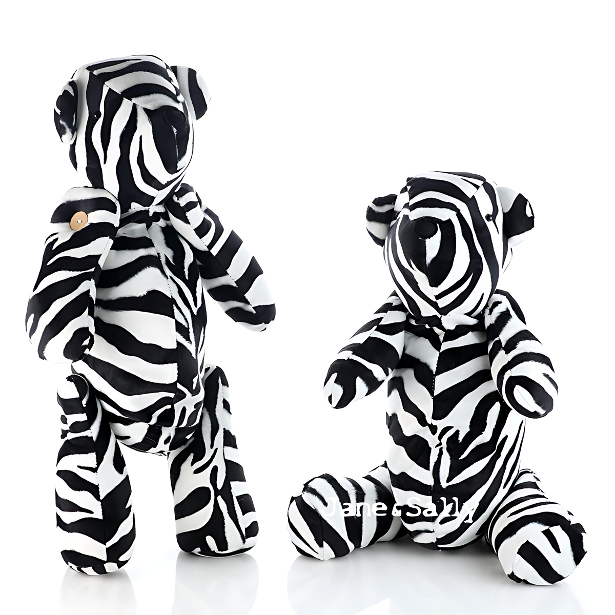 (JaneSally)Bear Modeling Polyester Fluff Fabric Two Way Three-Dimensional Pillow(Including Blanket)-Zebra