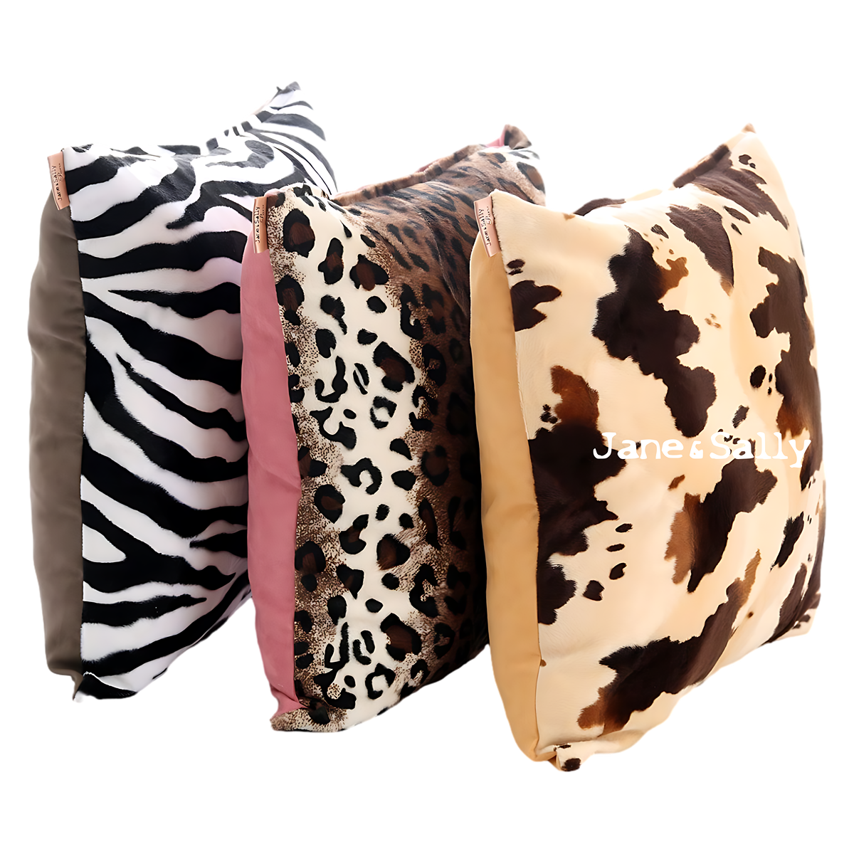 (JaneSally)Suede Patchwork With Polyester Fluff Fabric Double-Side Pillowcase Cushion Cover(Zebra Pattern)