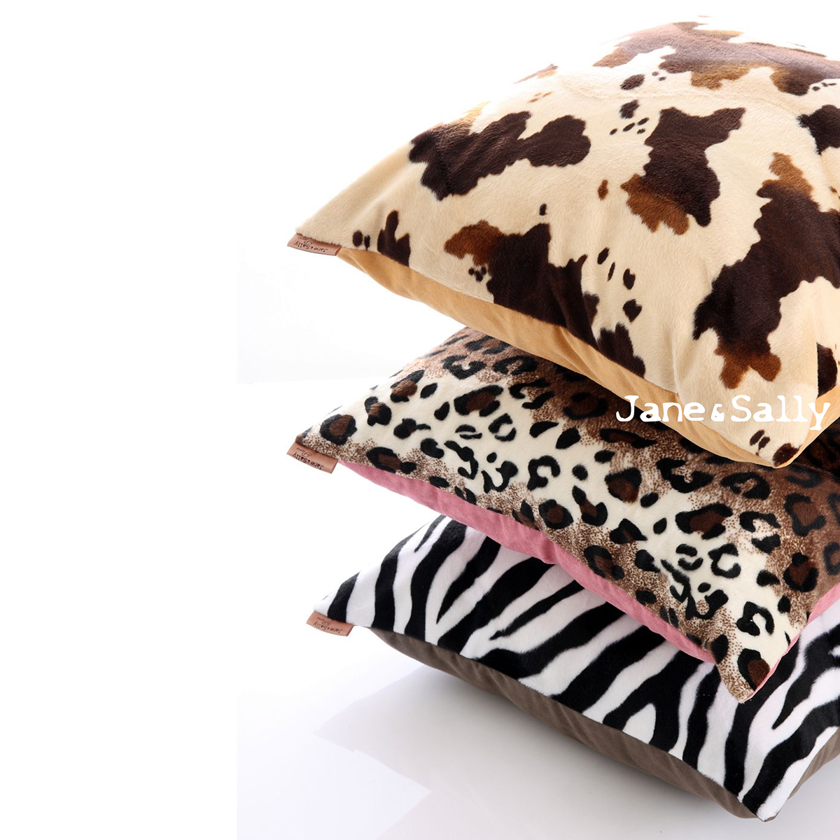 (JaneSally)Suede Patchwork With Polyester Fluff Fabric Double-Side Pillowcase Cushion Cover(Zebra Pattern)