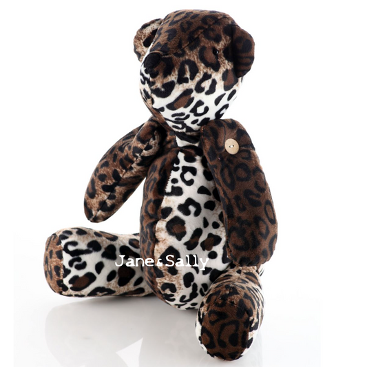 (JaneSally)Bear Modeling Polyester Fluff Fabric Two Way Three-Dimensional Pillow(Including Blanket)-Leopard