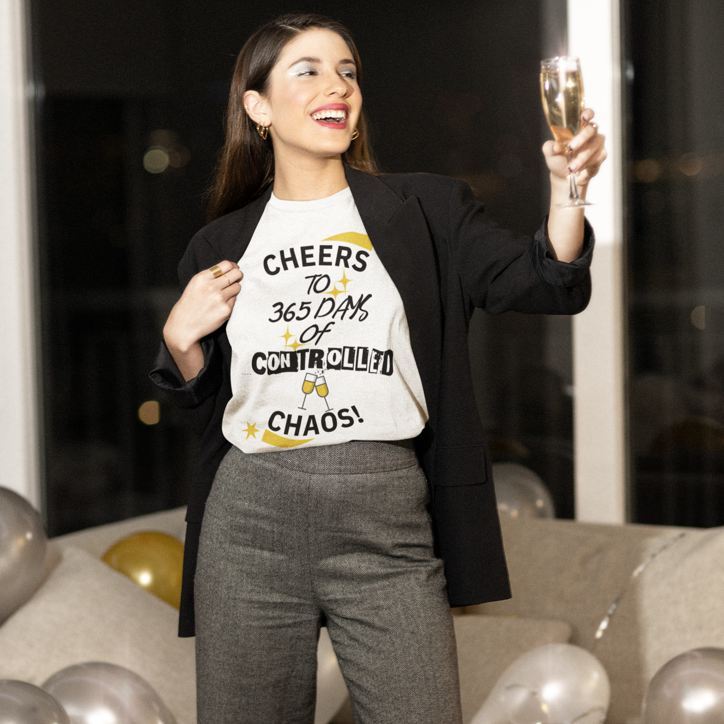 Cheers to 365 Days of Controlled Chaos T-Shirt