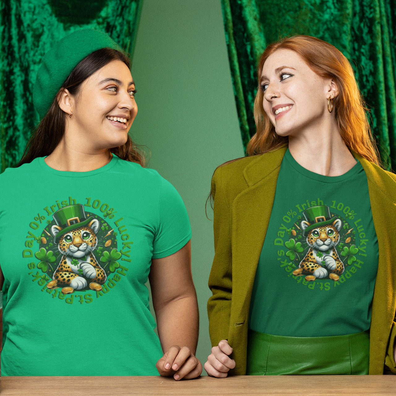 0% Irish, 100% Lucky! Cute Version– St. Patrick’s Day Humor T-Shirt