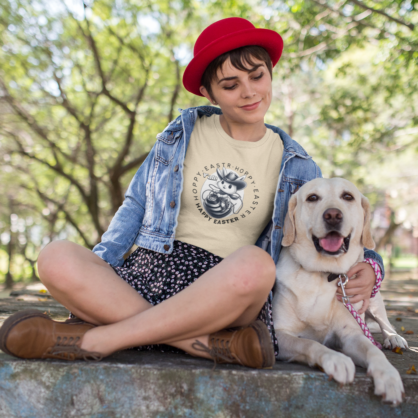 Hoppy Easter, Y’all! White – Cowboy Bunny Easter T-Shirt