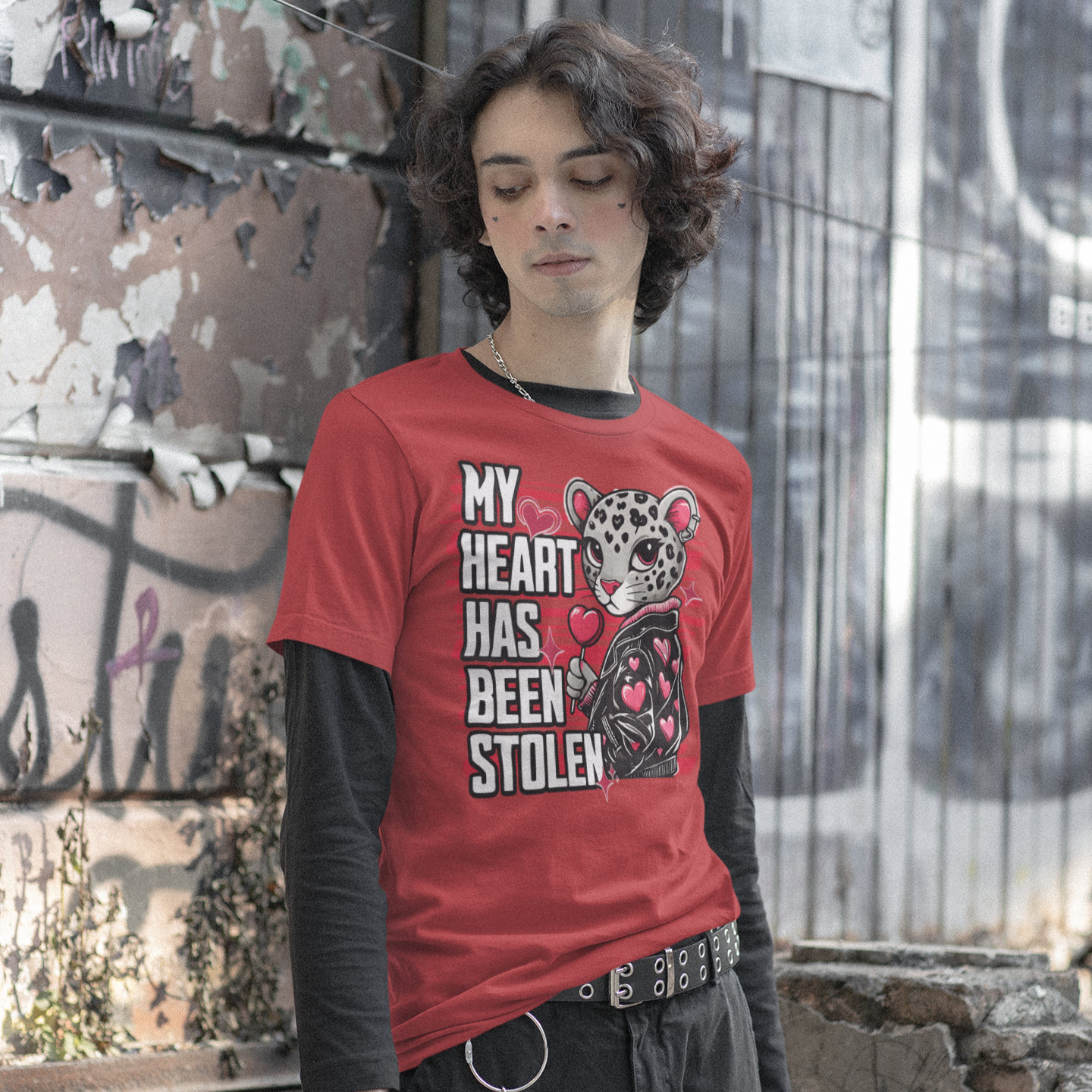 Leopard Print, Heart Stolen No.2 – Valentine's Day Statement T-Shirt