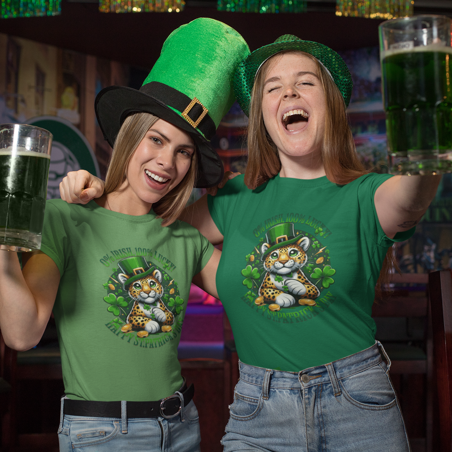 0% Irish, 100% Lucky! Elegant Version – St. Patrick’s Day Humor T-Shirt