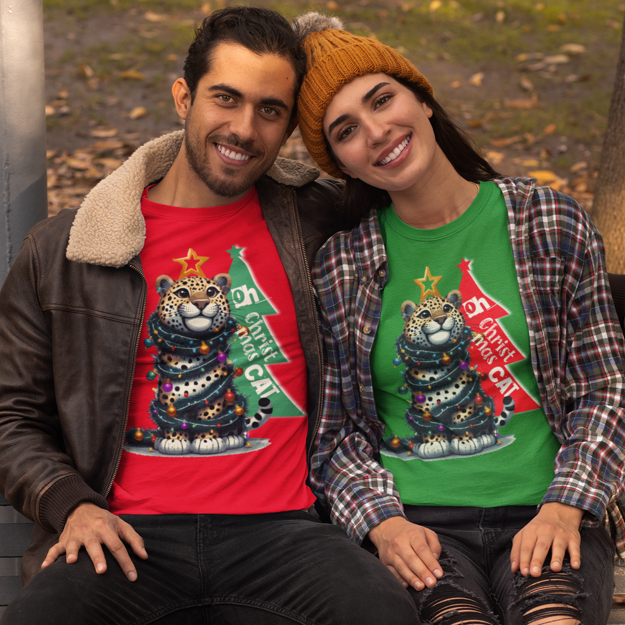 Oh, Christmas Cat! Green T-Shirt