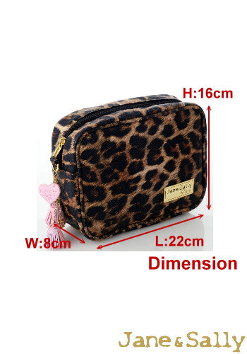 (JaneSally)PU Leather Shoulder Bag Cross-bag Brown Disco Bag(Splendid Leopard)