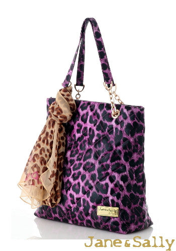 Alphabet Print Fashion Twilly Scarf Decorated Handbag With